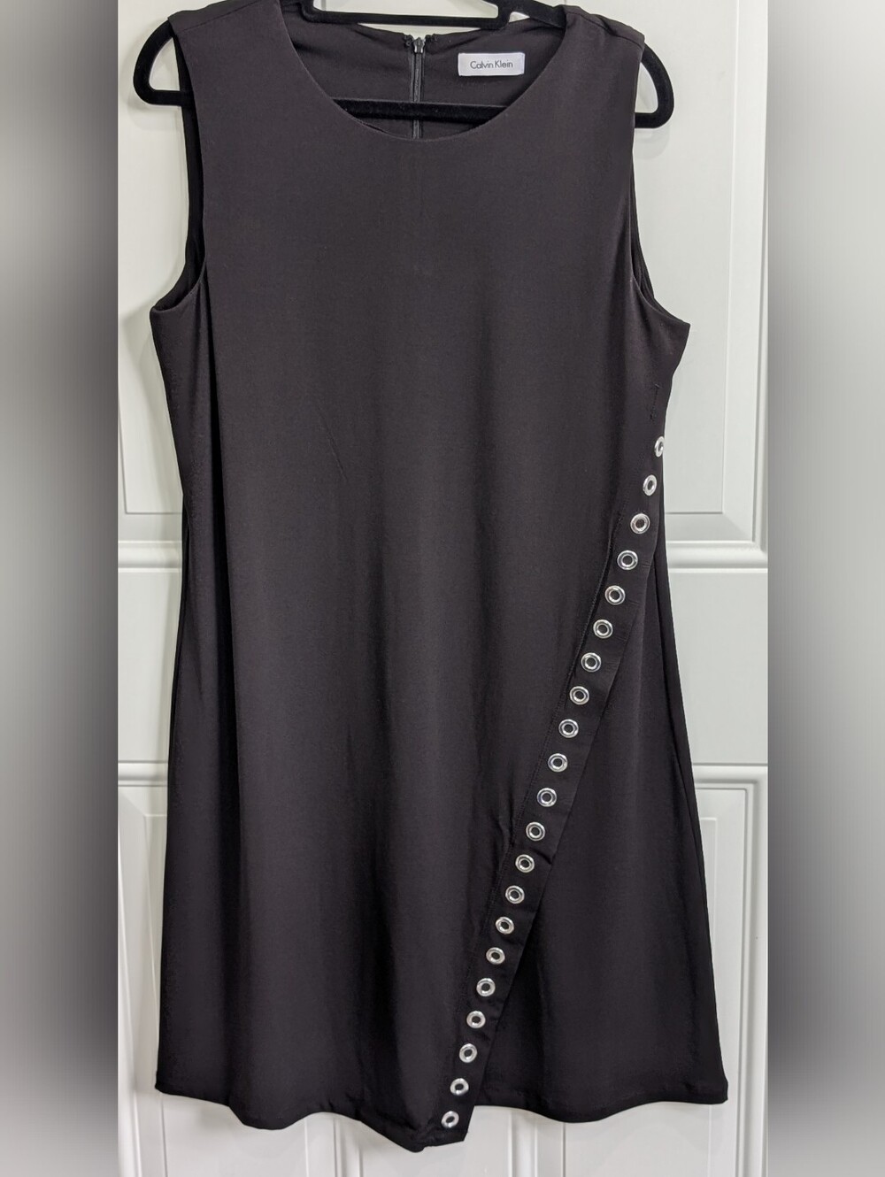 Calvin Klein Women's Little Black Dress Sleeveless Grommet Detail
